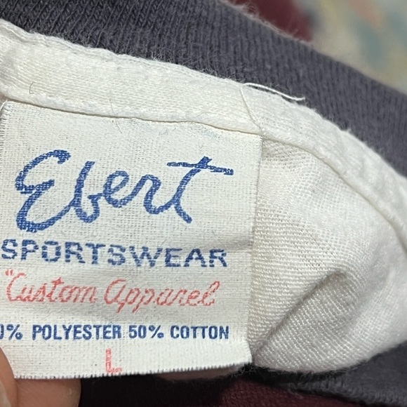 Vintage 1980s Fisherman Are Reel People Ringer 80s Crewneck Tee Top Shirt - Picture 4 of 4